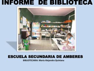 INFORME DE BIBLIOTECA