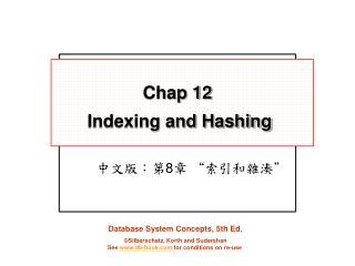 Chap 12 Indexing and Hashing