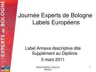 Journée Experts de Bologne Labels Européens