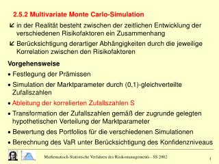 2.5.2 Multivariate Monte Carlo-Simulation