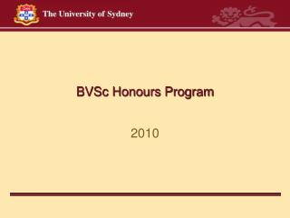 BVSc Honours Program