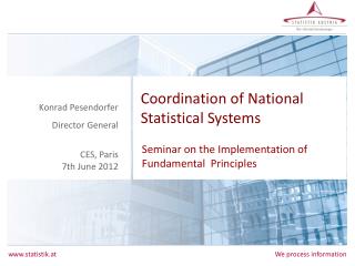 Coordination of National Statistical Systems