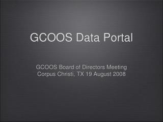 GCOOS Data Portal