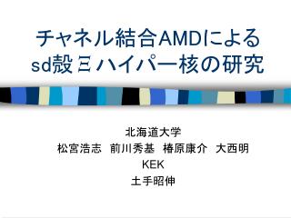 チャネル結合 AMD による sd 殻 Ξ ハイパー核の研究