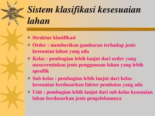 Sistem klasifikasi kesesuaian lahan