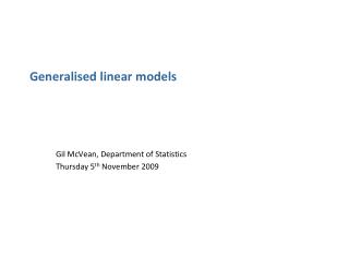 Generalised linear models