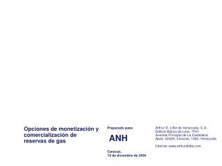 Opciones de monetización y comercialización de reservas de gas