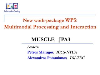 New work - package WP5: Multimodal Processing and Interaction MUSCLE JPA3