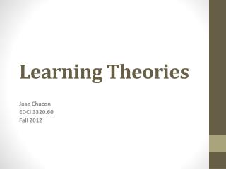 Learning Theories