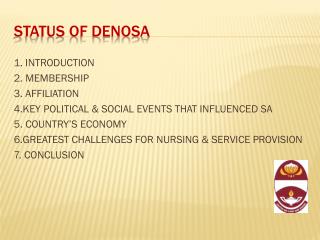 STATUS OF DENOSA