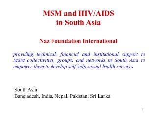 MSM and HIV/AIDS in South Asia