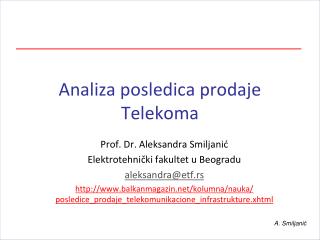 Analiza posledica prodaje Telekoma