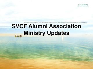 SVCF Alumni Association Ministry Updates