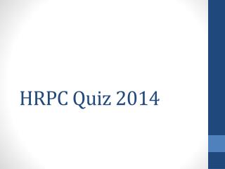 HRPC Quiz 2014