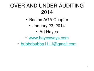 OVER AND UNDER AUDITING 2014