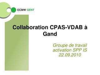 Collaboration CPAS-VDAB à Gand