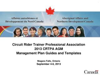 Circuit Rider Trainer Professional Association 2013 CRTPA AGM Management Plan Guides and Templates