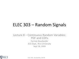 ELEC 303 – Random Signals