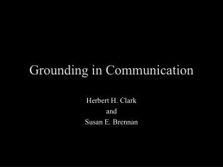 Grounding in Communication