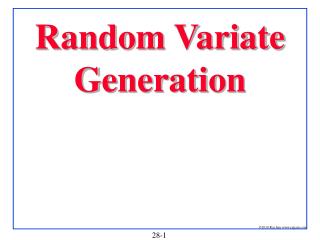 Random Variate Generation