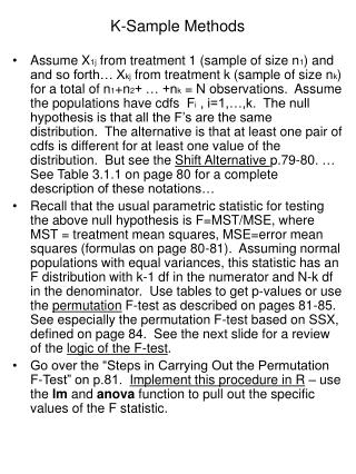 K-Sample Methods
