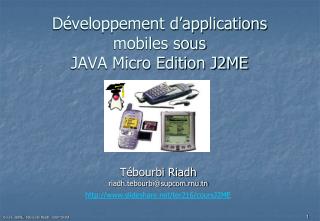 Développement d’applications mobiles sous JAVA Micro Edition J2ME
