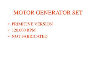 MOTOR GENERATOR SET