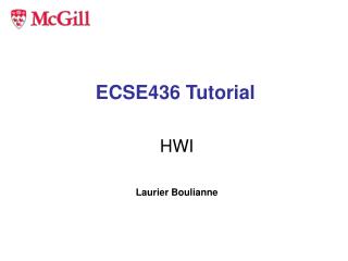 ECSE436 Tutorial