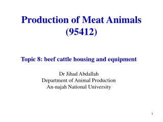 Production of Meat Animals (95412)