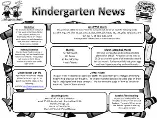 Kindergarten News