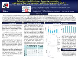 Early diagnosis of Alzheimer’s disease by combination of