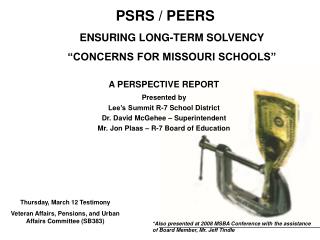 ENSURING LONG-TERM SOLVENCY “CONCERNS FOR MISSOURI SCHOOLS”