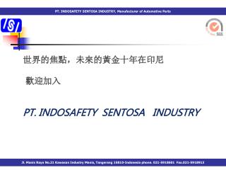 世界的焦點，未來的黃金十年在印尼 歡迎加入 PT. INDOSAFETY SENTOSA INDUSTRY