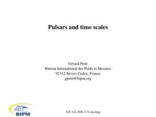 Pulsars and time scales