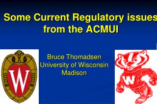 Some Current Regulatory issues from the ACMUI