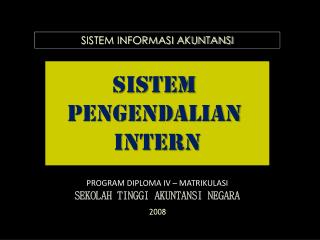 SISTEM PENGENDALIAN INTERN