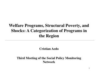 Welfare Programs, Structural Poverty, and Shocks: A Categorization of Programs in the Region
