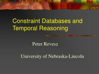 Constraint Databases and Temporal Reasoning