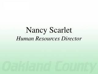 Nancy Scarlet Human Resources Director