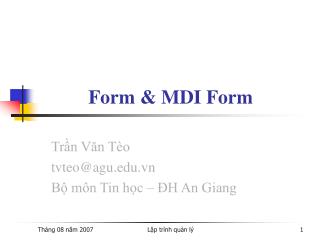 Form & MDI Form