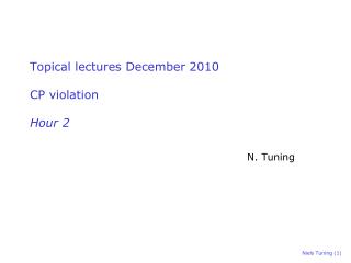 Topical lectures December 2010 CP violation Hour 2