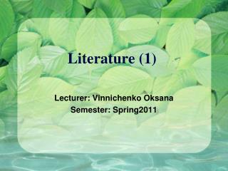 Literature (1)