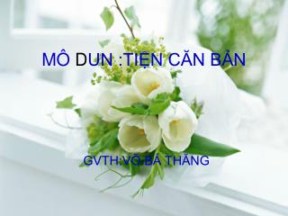 MÔ D UN :TIỆN CĂN BẢN