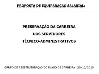 PROPOSTA DE EQUIPARAÇÃO SALARIAL: