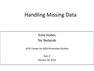 Handling Missing Data