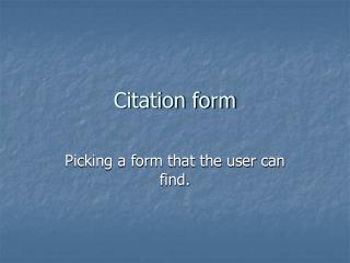 Citation form