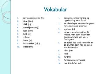 Vokabular