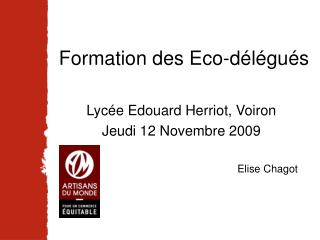 Formation des Eco-délégués