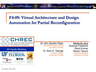 F4-09: Virtual Architecture and Design Automation for Partial Reconfiguration