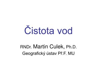 Čistota vod